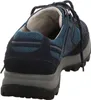 A rear view of a blue and gray hiking shoe against a white background. Produktbild-Vorschau