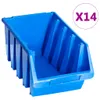 vidaXL Scatole impilabili 14 pezzi. Plastica blu Anteprima dell’immagine prodotto 4