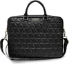 A black quilted laptop bag with gold hardware and a shoulder strap. Podgląd zdjęcia produktu