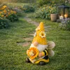 LED Solar Gartenzwerg Biene mit Blume - Gartenfigur - Produktbild-Vorschau 6