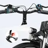 A collage of two images showing details of an electric bicycle. Produktbild-Vorschau