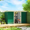 Outsunny Gerätehaus Gartenhaus mit Schiebetür Outdoor Stahl Produktbild-Vorschau 10