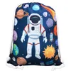 HECKBO Sacca sportiva per bambini con astronauta e motivo Anteprima dell’immagine prodotto 1