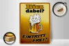 Holzschild  Bier dabei Eintritt frei, 40x30 cm, Produktbild-Vorschau 2