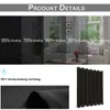 Collage showing different shading levels of curtains and a close-up of the fabric and a sample curtain. Anteprima dell’immagine prodotto