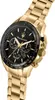A close-up, angled view of a gold Maserati chronograph watch with a black dial, set against a white background. Produktbild-Vorschau
