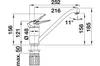 Technical drawing with dimensions of a kitchen faucet. Produktbild-Vorschau