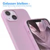 A close-up marketing shot of a purple iPhone case, with a second phone partially visible in the foreground. Produktbild-Vorschau
