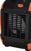Close-up of the back grille of an orange and black inverter generator. Anteprima dell’immagine prodotto