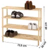 Urban Living 4-Etagen Schuhregal aus Holz Schuhablage 30131 Produktbild-Vorschau 3