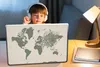 MuchoWow® Laptop Aufkleber Sticker Cover Weltkarte - Tiere Produktbild-Vorschau 3