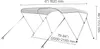 A diagram of a boat canopy with dimensions indicated. Náhled obrázku produktu
