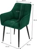ML-Design Esszimmerstuhl aus Frotteestoff, Dunkelgrün, mit Produktbild-Vorschau 7