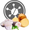 A graphic icon representing a molecule or network is overlaid on a background of fish pieces and potatoes. Podgląd zdjęcia produktu