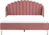 BELIANI Polsterbett Rosa Samtstoff mit Lattenrost 180 x 200 Produktbild-Vorschau 4