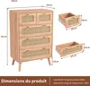 Cassettiera a 5 cassetti in legno naturale con frontali in Anteprima dell’immagine prodotto 5