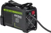A black inverter welding machine with green accents and branding, shown from a diagonal angle against a white background. Produktbild-Vorschau
