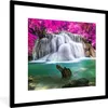 MuchoWow® Gerahmtes Poster Wasserfall - Rosa - Bäume 40x40 Produktbild-Vorschau 1