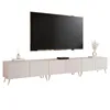 A modern TV stand with a large TV mounted above it, set against a white background. Náhled obrázku produktu