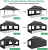 Pavillon, pavillon pliant 3 x 6 m, imperméable, protection Voir les images du produit 5