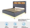 A diagram of a bed with dimensions and feature icons. Náhled obrázku produktu
