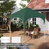A green gazebo set up on a wooden deck with outdoor furniture. Produktbild-Vorschau
