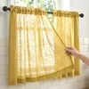 Lot de 2 rideaux courts aspect lin, épaisseur 230 g/m², Voir les images du produit 1