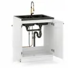 ULWEHOME | Spülenunterschrank 60 cm Weiß Hochglanz, Produktbild-Vorschau 3