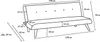 A line drawing of a sofa with dimensions indicated by measurement lines and text. Anteprima dell’immagine prodotto