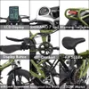 A collage of close-up images showcasing different features of a green electric bicycle. Produktbild-Vorschau