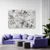 Leinwandbild japanische fächer 100x70 cm Feeby grau Produktbild-Vorschau 2