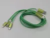 Câble de recharge USB LED 3-en-1, vert lumineux, Micro Voir les images du produit 2
