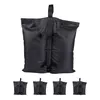 A set of four black sandbags for weighting down a pavilion or tent. One large sandbag is shown in the foreground, with three smaller ones arranged below it. Produktbild-Vorschau