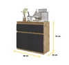 Comodà 80 cm in rovere Wotan / antracite, 2 cassetti, 2 Anteprima dell’immagine prodotto 2