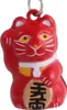 A red lucky cat figurine with a gold coin. Produktbild-Vorschau
