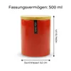 Keramik Vorratsdose 500 ml mit Bambusdeckel – Napoli Rot Produktbild-Vorschau 3