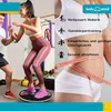 A woman is exercising on a balance board while a man stands next to her, and text highlights the benefits of the product. Voir les images du produit