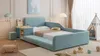 Letto imbottito Sweiko, letto singolo con scrivania e Anteprima dell’immagine prodotto 11