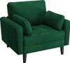 A green accent chair shown from the front. Produktbild-Vorschau