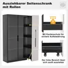 A product image showing a cabinet with a pull-out section and close-ups of its features. Podgląd zdjęcia produktu