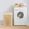 Okrągły Kosz Na Pranie Bieliznę Bambusowy Zamykany Składany Podgląd zdjęcia produktu 7