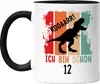Roooaarr Ich Bin 12 Tasse Schwarz Dinosaurier Dino T-Rex Produktbild-Vorschau 1