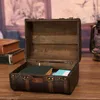 Retro kufr Dřevěný úložný box Studio dekorace Okno Display Náhled obrázku produktu 9