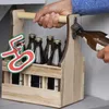 UNUS Flaschenhalter aus Holz geflammt für 6 Flaschen Produktbild-Vorschau 3