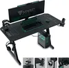 A gaming desk setup with a computer, monitor, keyboard, and accessories. Produktbild-Vorschau