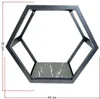 Nástenná polica HEXAGON čierna LOFT Náhľad obrázku produktu 3