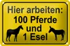 Blechschild Hinweis 18x12cm arbeiten 100 Pferde und 1 Esel Produktbild-Vorschau 1