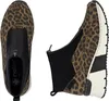 A top-down view and a side view of a pair of women's ankle boots with a leopard print. Anteprima dell’immagine prodotto