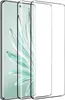 Two screen protectors are shown in front of a phone with a green floral background. Produktbild-Vorschau