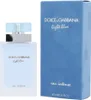 A bottle of Dolce & Gabbana Light Blue Eau Intense perfume and its packaging are displayed side-by-side against a white background. Náhľad obrázku produktu